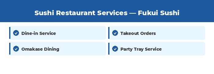 What sushi restaurant services does Fukui offer?